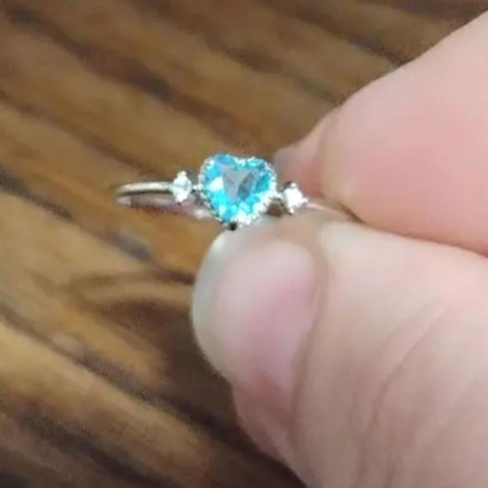 Stunning 925 Sterling silver promise ring sz 6 - Picture 4 of 17